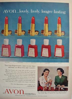 Avon Cosmetics And Mrs Curt Gowdy Ad 1954