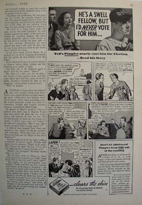 Fleischmanns Yeast Clears The Skin Ad 1936