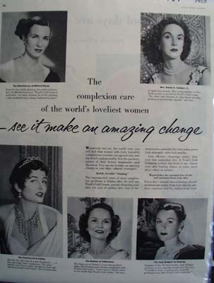 Ponds Cold Cream Worlds Loveliest Women Ad 1953