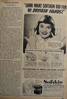 Sofskin Crme Softens Dryskin Hands Ad 1950