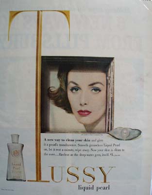Tussy Liquid Pearl New Way To Clean Skin Ad 1958