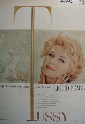 Tussy Liquid Pearl Clean And Moisturize Ad 1958