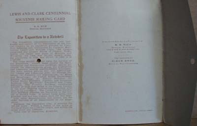 1905 souvenir outside cover for the Lewis and Clark Centennial Exposition.
