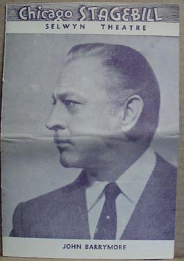 Chicago Stagebill Selwy Theatre John Barrymore