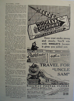 Wrigleys Spearmint Men Rowing Boat Ad 1928