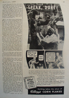 Kelloggs Corn Flakes Speak Duke Ad 1937