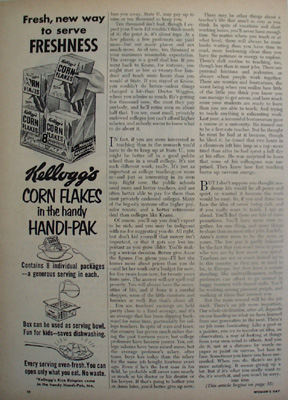 Kelloggs Corn Flakes Handi Pak Freshness Ad 1953