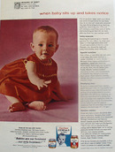 Gerber Cereals Baby Sits Up And Takes Notice Ad 1964