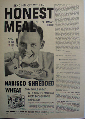 Nabisco Shredded Wheat Honest Meal Ad 1951