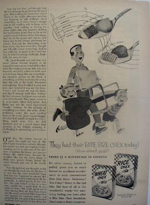 Wheat Chex Father Carrying Chair Ad 1954
