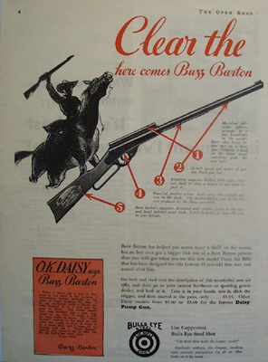 Daisy Rifle And Buzz Barton Ad 1932