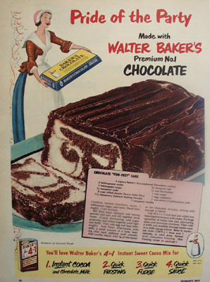 Bakers Chocolate Pride of The Party Ad 1951