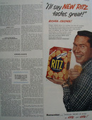 Ritz Crackers Tastes Great Ad 1953