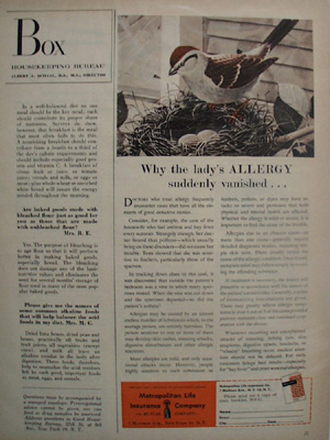 Metropolitan Life Ins. Bird On Nest Ad 1954