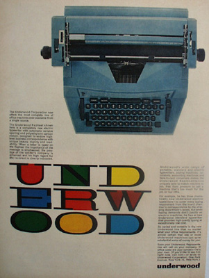 Underwood Typewriter Letters In Color Ad 1961