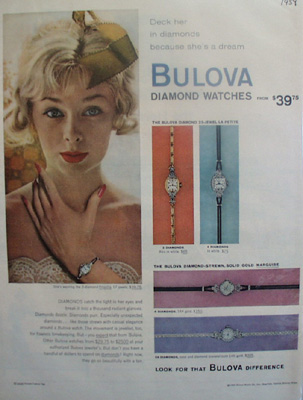 Bulova Deck Her In Diamonds Ad 1959