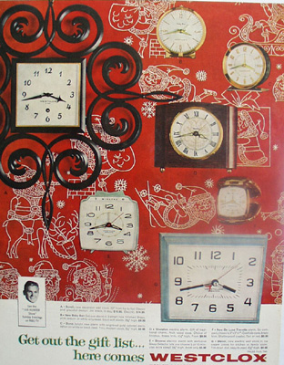 Westclox Clocks Christmas Ad 1960