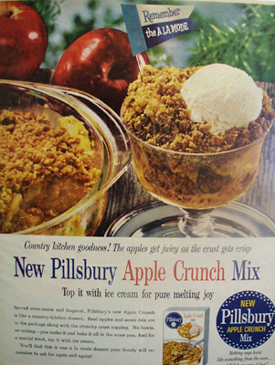 Pillsbury Apple Crunch Mix Ad 1959