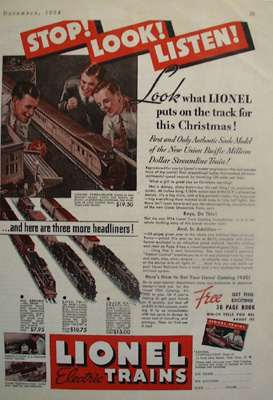 Lionel Trains Stop Look Listen Ad 1934