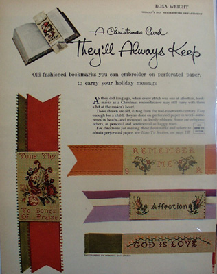 Embroidered Christmas Bookmarks Article 1954