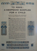 Keepsake Sampler For Child Article 1952