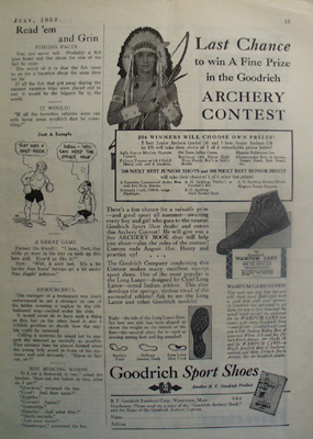 Goodrich Sport Shoe And Picture of Indian Ad 1932