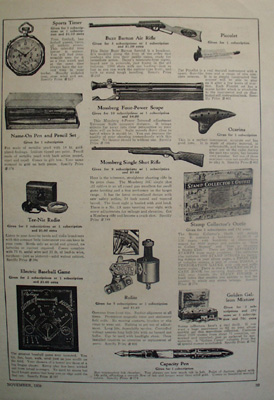 Prizes for Subscriptions Sports Timer Ad 1939