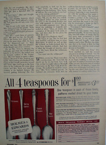Holmes Edwards Sterling Four For One Dollar Ad 1953
