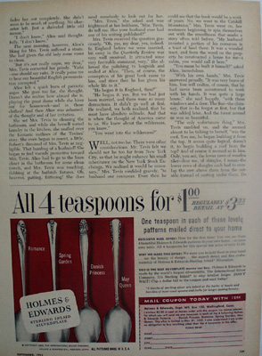 Holmes Edwards Sterling Four For One Dollar Ad 1953
