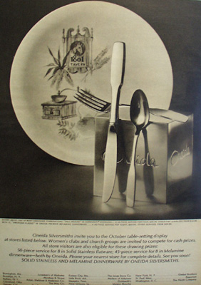 Oneida Silver October Table Setting Ad 1965