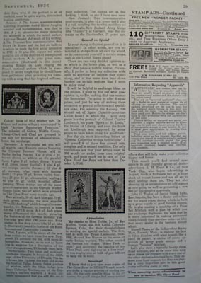 Stamp Collectors General Vs Special Article 1936