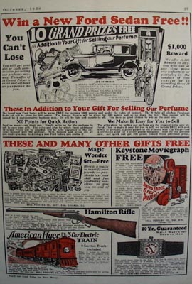 Bell Perfume Co Sales Contest Ad 1928