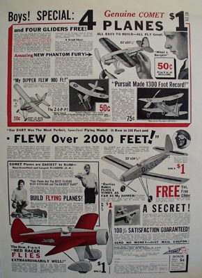 Comet Model Airplane Boys Special Ad 1933