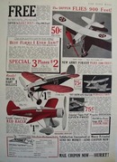 Comet Model Airplane Dipper Flies 900 Feet Ad 1932