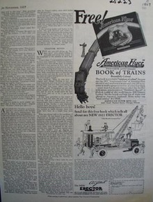 American Flyer Book of Trains Ad 1927