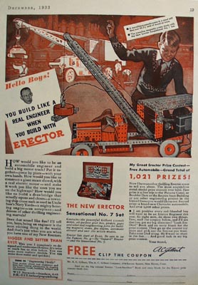 A.C Gilbert Co Build Like An Engineer Ad 1933