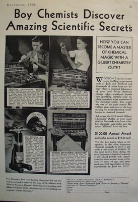 A.C.Gilbert Co Amazing Scientific Secrets Ad 1934