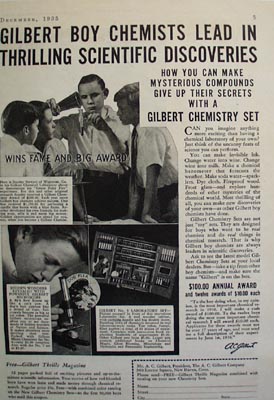 A.C.Gilbert Co Boy Chemists Lead Discoveries Ad 1935