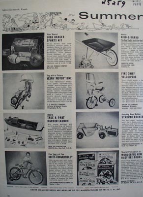 Summer Toyland For Vacation Fun Ad 1954