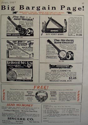 Sincere Co Big Bargain Page Ad 1927