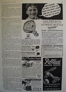 Stewart Warner Bike Speedometer Ad 1936