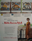 KitchenAid Dish Washer Push A Button Ad 1961