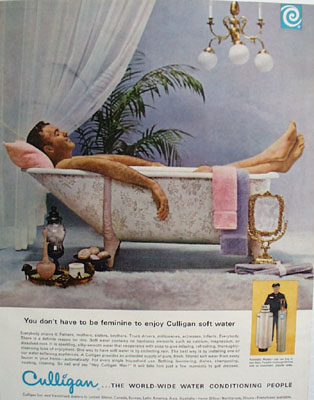 Culligan Sof Water Man In Bath Tub Ad 1965