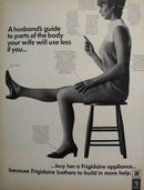 Frigidaire And Woman Seated On Stool Ad 1968