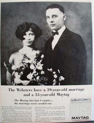 Maytag Washer And Mr And Mrs Glenn Webster Ad 1964