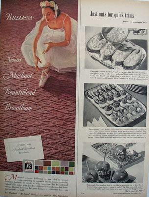 Masland Carpet And Ballerina Ad 1951