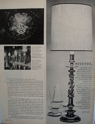 Stiffel Early 18th Century Lamp Ad 1966