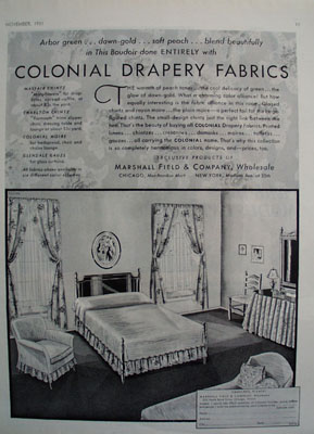 Colonial Drapery Products From Marshall Field Ad 1931