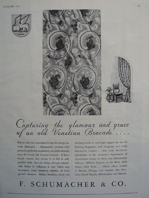 F Schumacher Venetian Brocade Ad 1931
