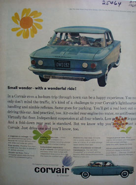 Chevrolet Corvair Small Wonder Wonderful Ride ad 1960